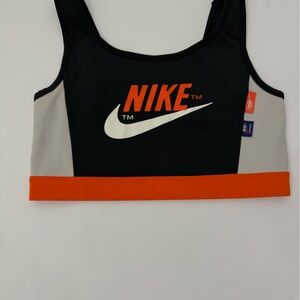 Nike Sports Bra Women’s Colorblock Black Orange Gray Stretch Size Large